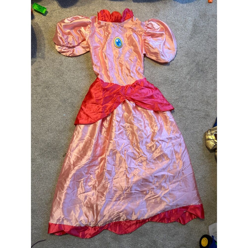 Princess Peach Womens Medium dress Super mario bros costume dress up pink